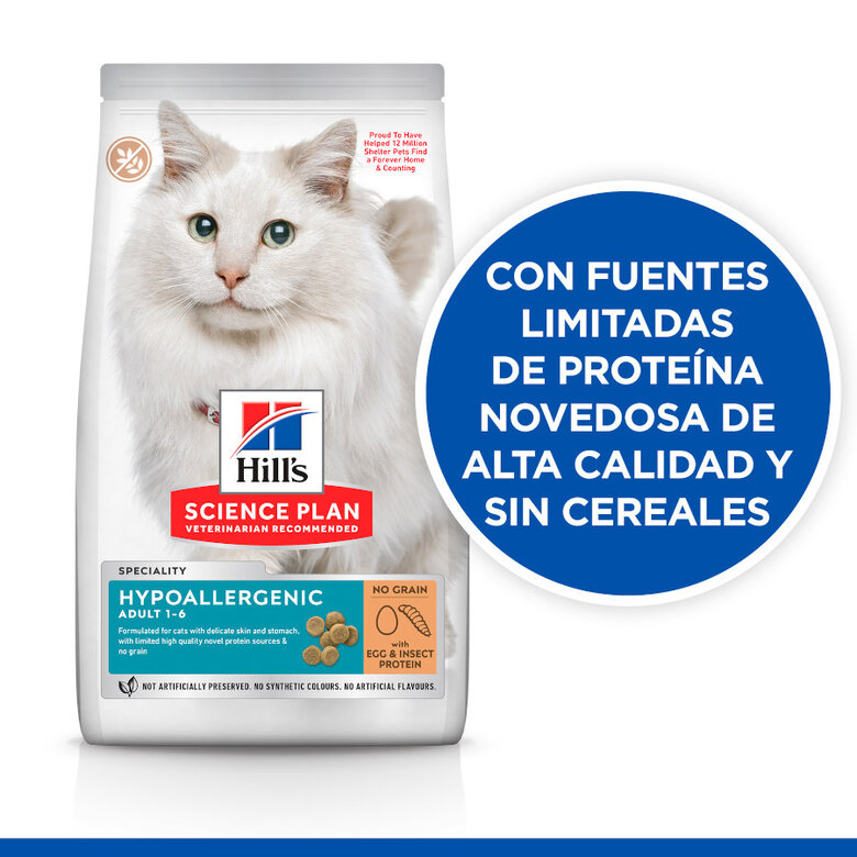 1.5 kg Hill's Science Plan Adult Hypoallergenic Ovo e Insetos ração para gatos ,  Imagem número 3 1.5 kg Hill's Science Plan Adult Hypoallergenic Ovo e Insetos ração para gatos , , large Imagem número 3